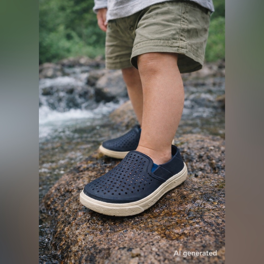 CROCS Dark Blue Perforated Slip-Ons